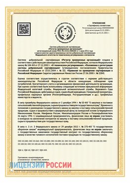 Приложение к сертификату для ИП Переславль-Залесский Сертификат СТО 03.080.02033720.1-2020